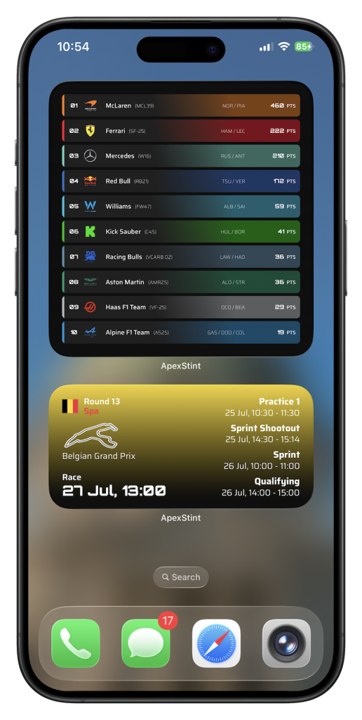 F1 widgets