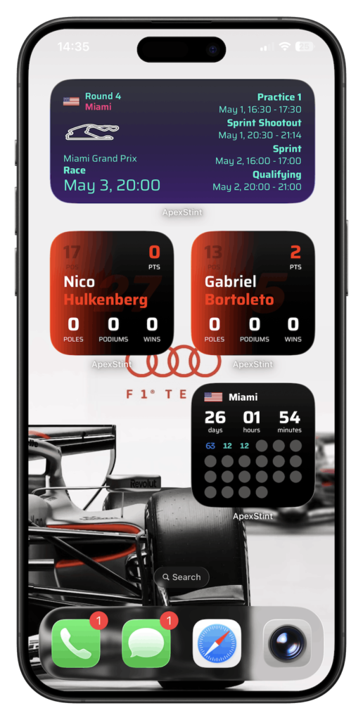 F1 Widgets